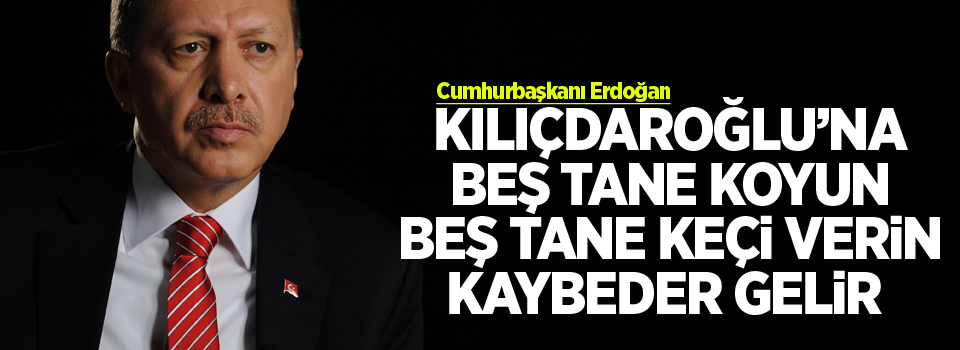 Erdoğan: Kılıçdaroğlu’na beş tane koyun, beş tane keçi verin, kaybeder gelir