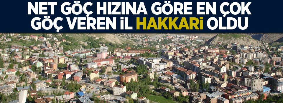 “Net göç hızına göre en çok göç veren il Hakkari oldu”