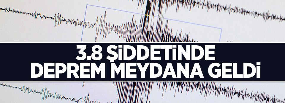 3.8 şiddetinde deprem meydana geldi