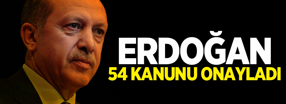 Cumhurbaşkanı Erdoğan 54 kanunu onayladı