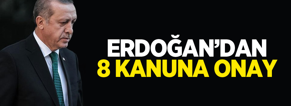 Cumhurbaşkanı Erdoğan’dan 8 kanuna onay