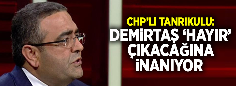 CHP’li Tanrıkulu: Demirtaş ‘Hayır’ çıkacağına inanıyor