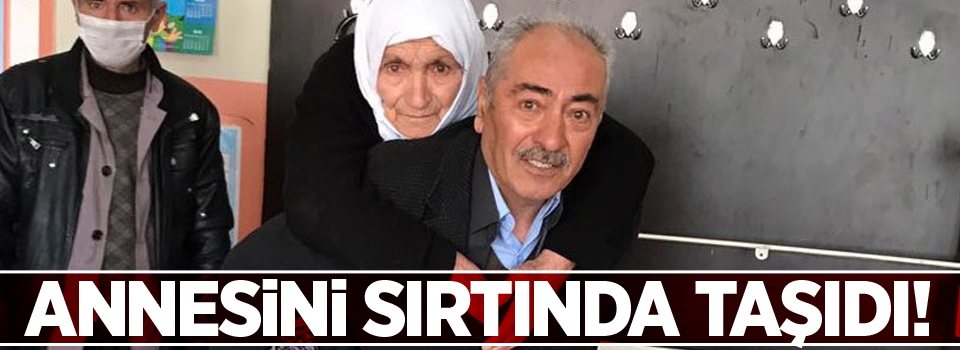 Annesini sırtında taşıdı!