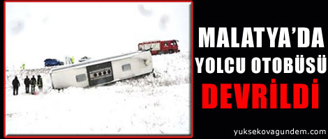 Yolcu otobüsü devrildi