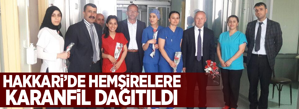 Hakkari’de hemşirelere karanfil dağıtıldı