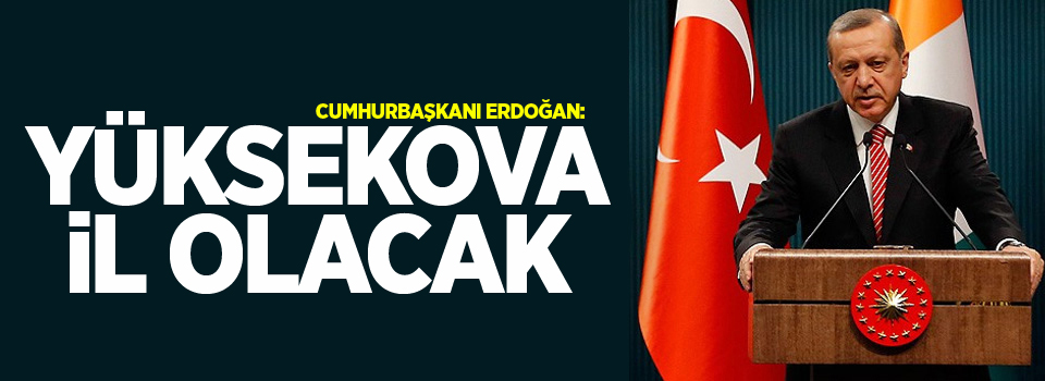 Erdoğan: Yüksekova il olacak