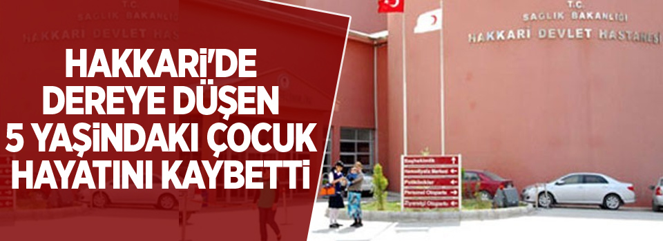 Hakkari'de dereye düşen 5 yaşındaki çocuk hayatını kaybetti