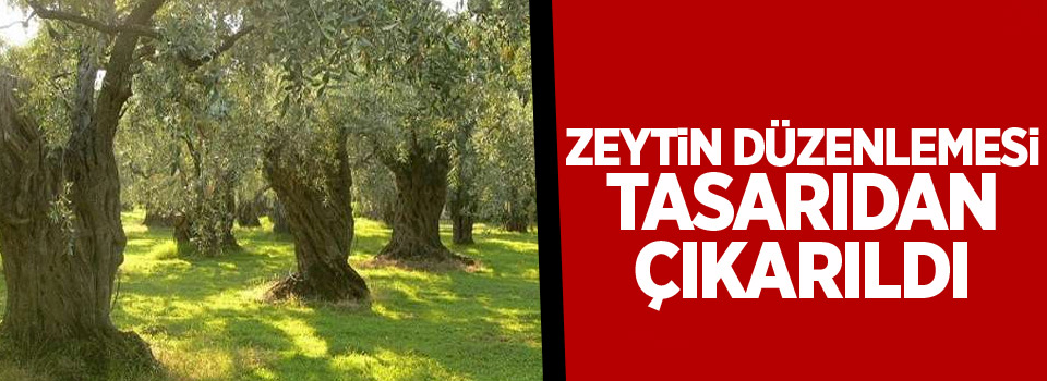 Zeytin düzenlemesi tasarıdan çıkarıldı