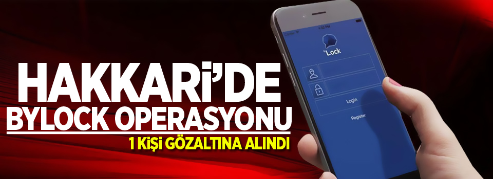 Hakkari'de 'Bylock' operasyonu: 1 gözaltı