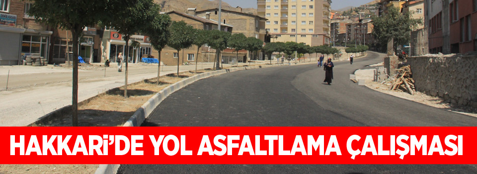 Hakkari’de yol asfaltlama çalışması