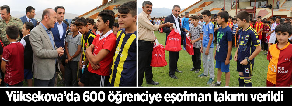 Yüksekova'da 600 öğrenciye eşofman takımı verildi