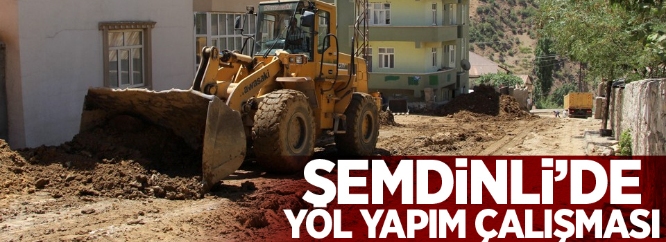 Şemdinli’de yol yapım çalışması