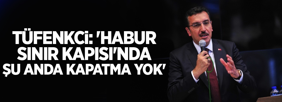 Tüfenkci: 'Habur Sınır Kapısı'nda şu anda kapatma yok'