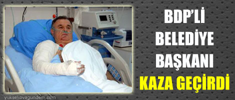 BDP'li Belediye başkanı kaza geçirdi