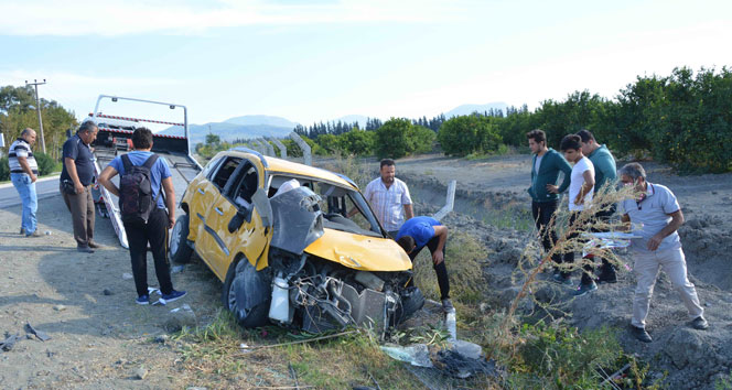 Otomobil şarampole devrildi; 1 yaralı