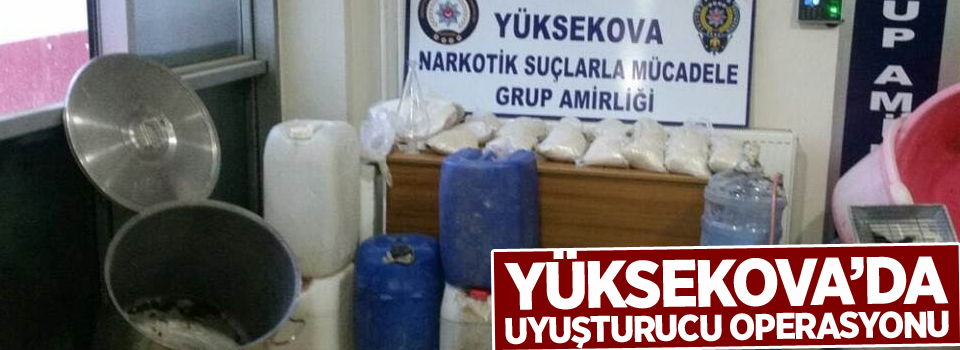 Yüksekova'da uyuşturucu operasyonu