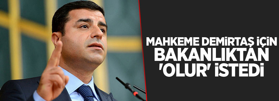 Mahkeme Demirtaş için Bakanlıktan 'olur' istedi