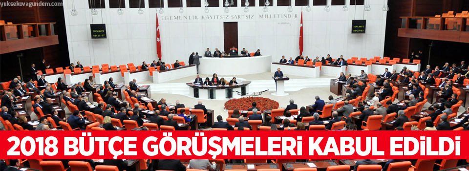 2018 Bütçe görüşmeleri kabul edildi