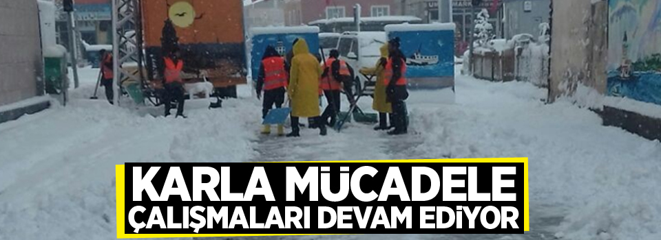 Çaldıran’da karla mücadele çalışması