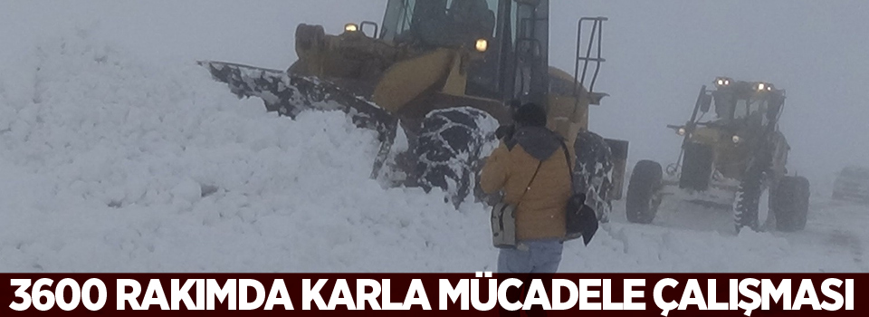 3600 rakımda karla mücadele çalışması