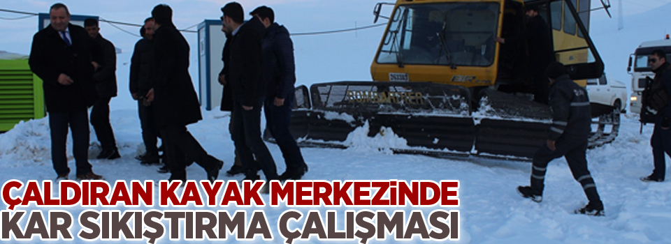 Çaldıran Kayak Merkezinde kar sıkıştırma çalışması