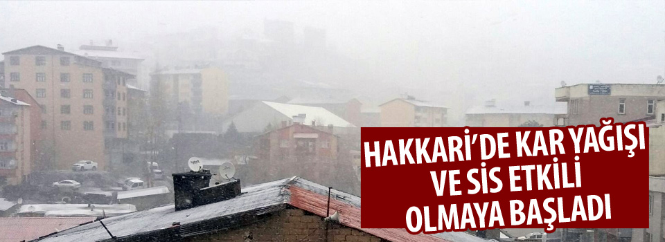 Hakkari’de kar yağışı ve sis etkili oldu