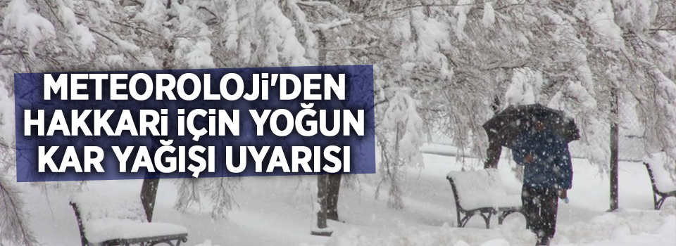 Meteoroloji'den Hakkari için yoğun kar yağışı uyarısı