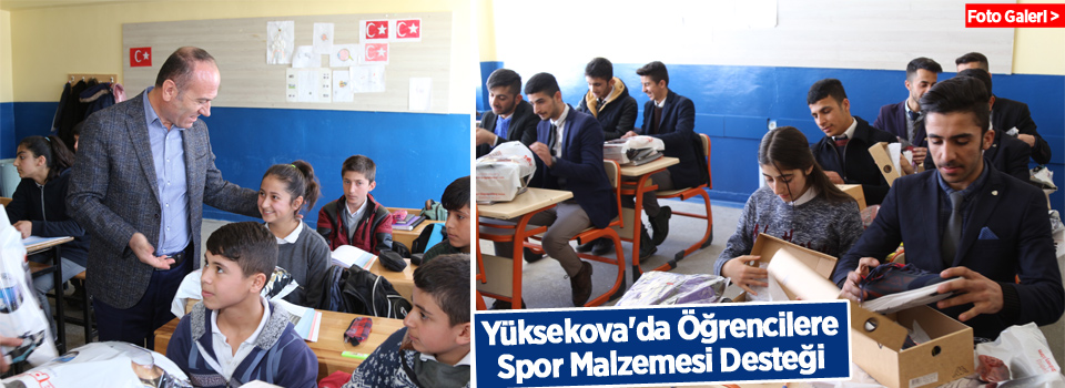Yüksekova'da Öğrencilere Spor Malzemesi Desteği