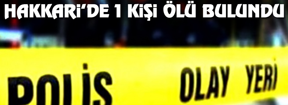 Hakkari'de 1 Kişi Ölü Bulundu