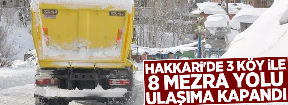 Hakkari'de 3 köy ile 8 mezra yolu ulaşıma kapandı