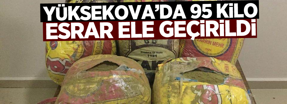 Yüksekova'da 95 kilo esrar ele geçirildi