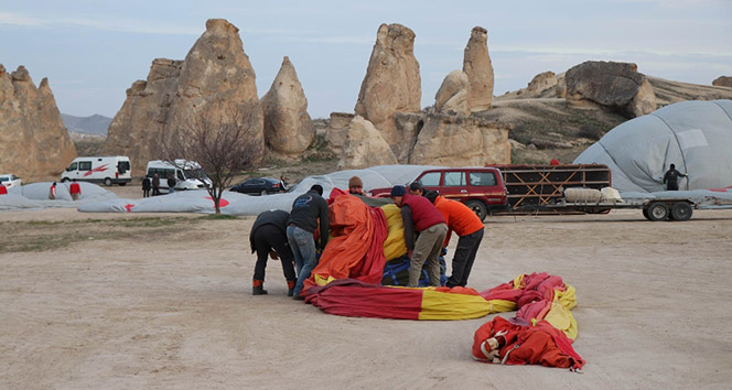 Kapadokya'da balon uçuşları iptal edildi