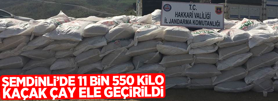 Şemdinli’de 11 bin 550 kilo kaçak çay ele geçirildi