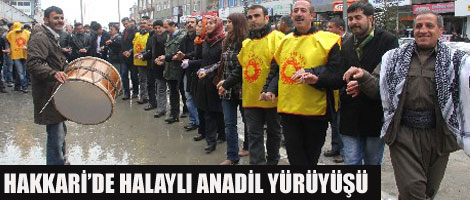 Hakkari'de Halaylı Anadil Yürüyüşü