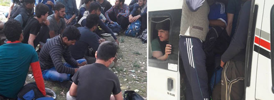 18 kişilik minibüste 50 kaçak göçmen yakalandı