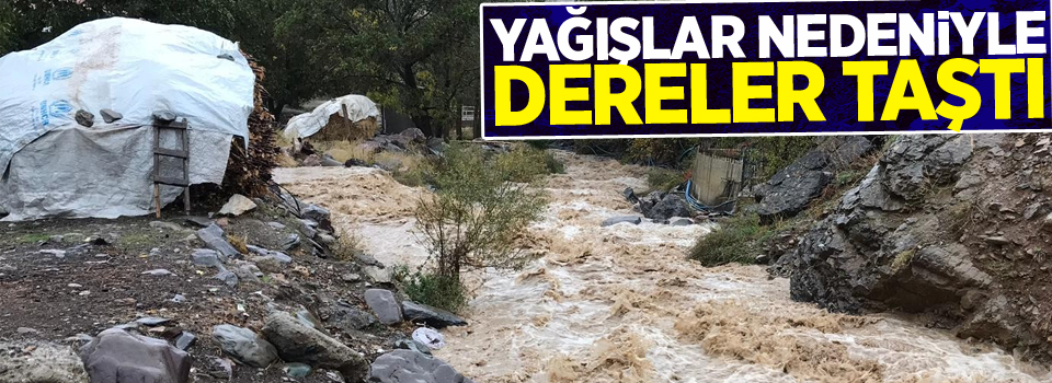 Yağışlar nedeniyle dereler taştı