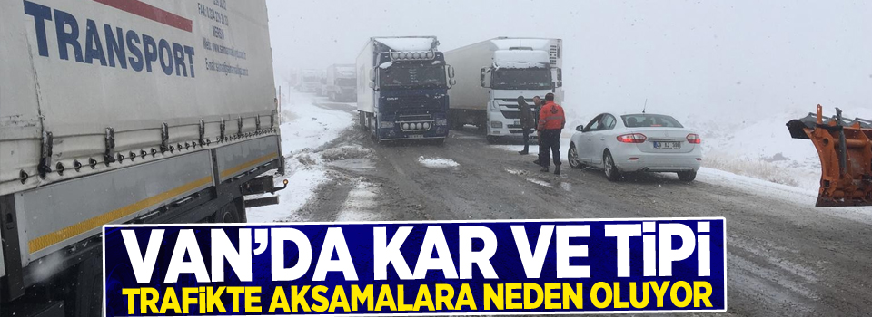 Van'da kar ve tipi trafikte aksamalara neden oluyor