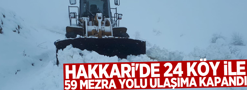 Hakkari'de 24 köy ile 59 mezra yolu ulaşıma kapandı