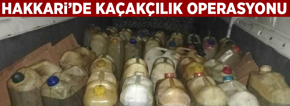 Hakkari’de kaçakçılık operasyonu