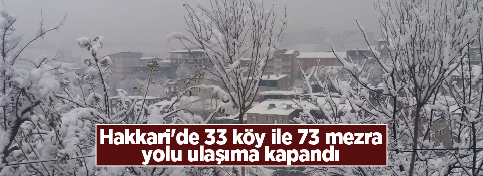 Hakkari'de 33 köy ile 73 mezra yolu ulaşıma kapandı