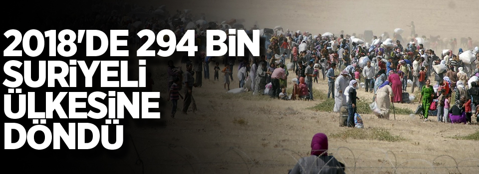 2018'de 294 bin Suriyeli ülkesine döndü
