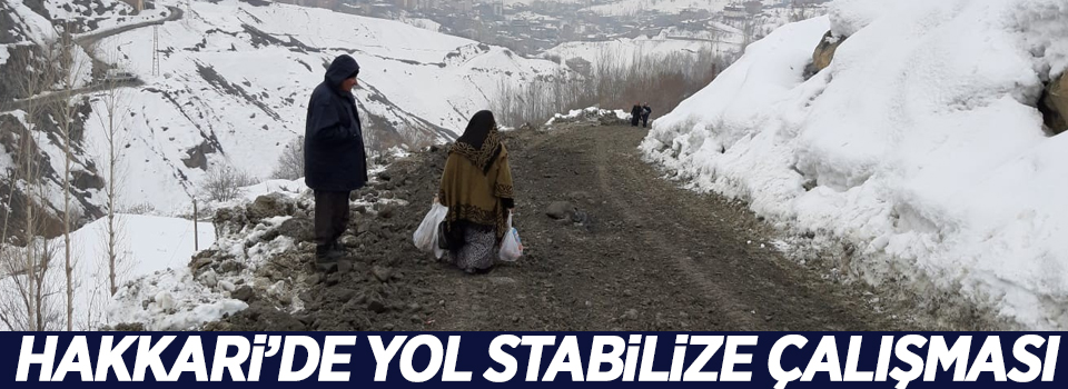 Hakkari’de yol stabilize çalışması