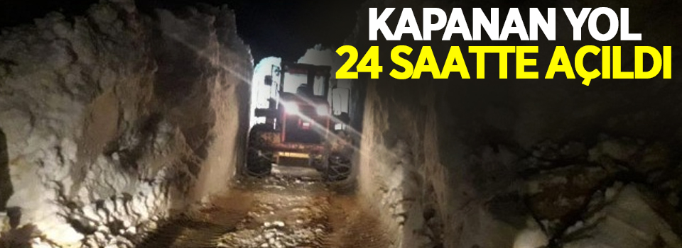 Çığ düşmesi sonucu kapanan yol 24 saatte açıldı