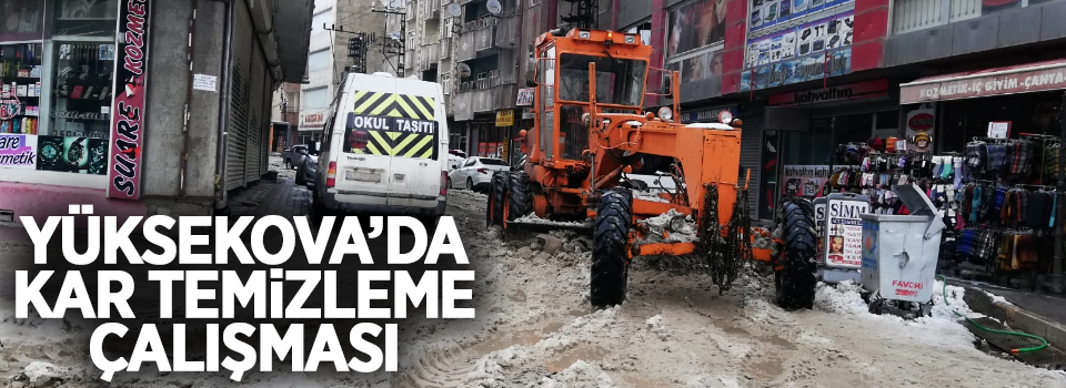 Yüksekova'da kar temizleme çalışması