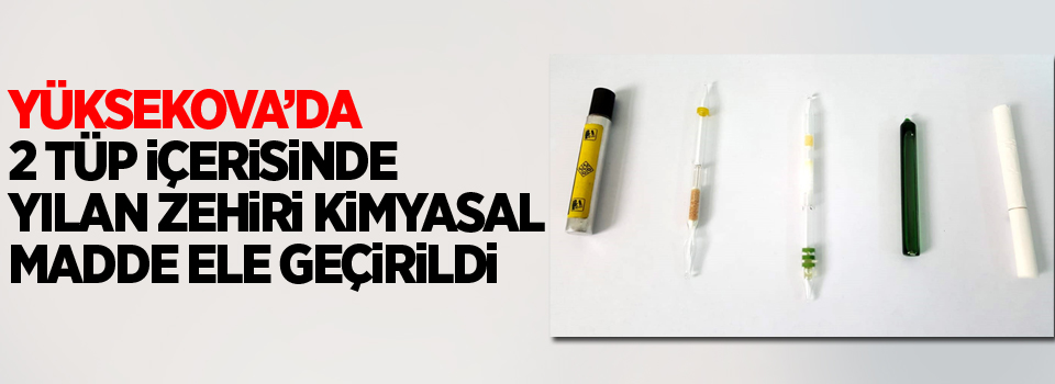 Yüksekova’da 2 tüp içerisinde yılan zehiri kimyasal madde ele geçirildi