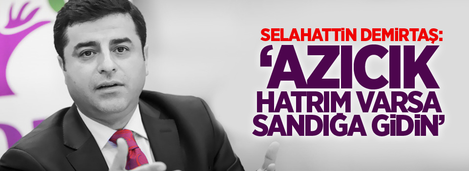 Demirtaş: 'Azıcık hatrım varsa sandığan gidin...'