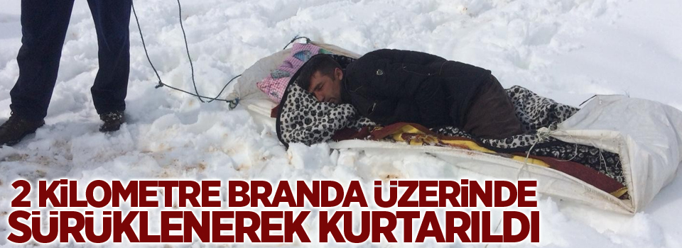 2 kilometre branda üzerinde sürüklenerek kurtarıldı