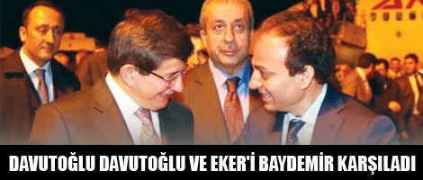 Davutoğlu ve Eker'i Baydemir karşıladı
