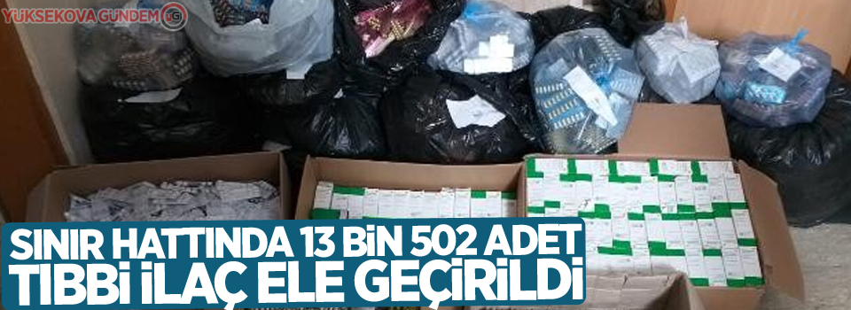 Sınır hattında 13 bin 502 adet tıbbi ilaç ele geçirildi