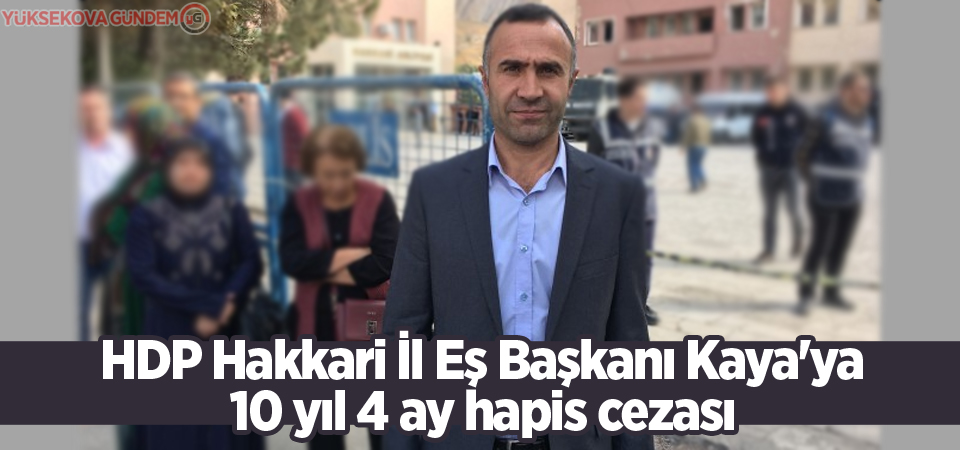 HDP Hakkari İl Eş Başkanı Kaya'ya 10 yıl 4 ay hapis cezası